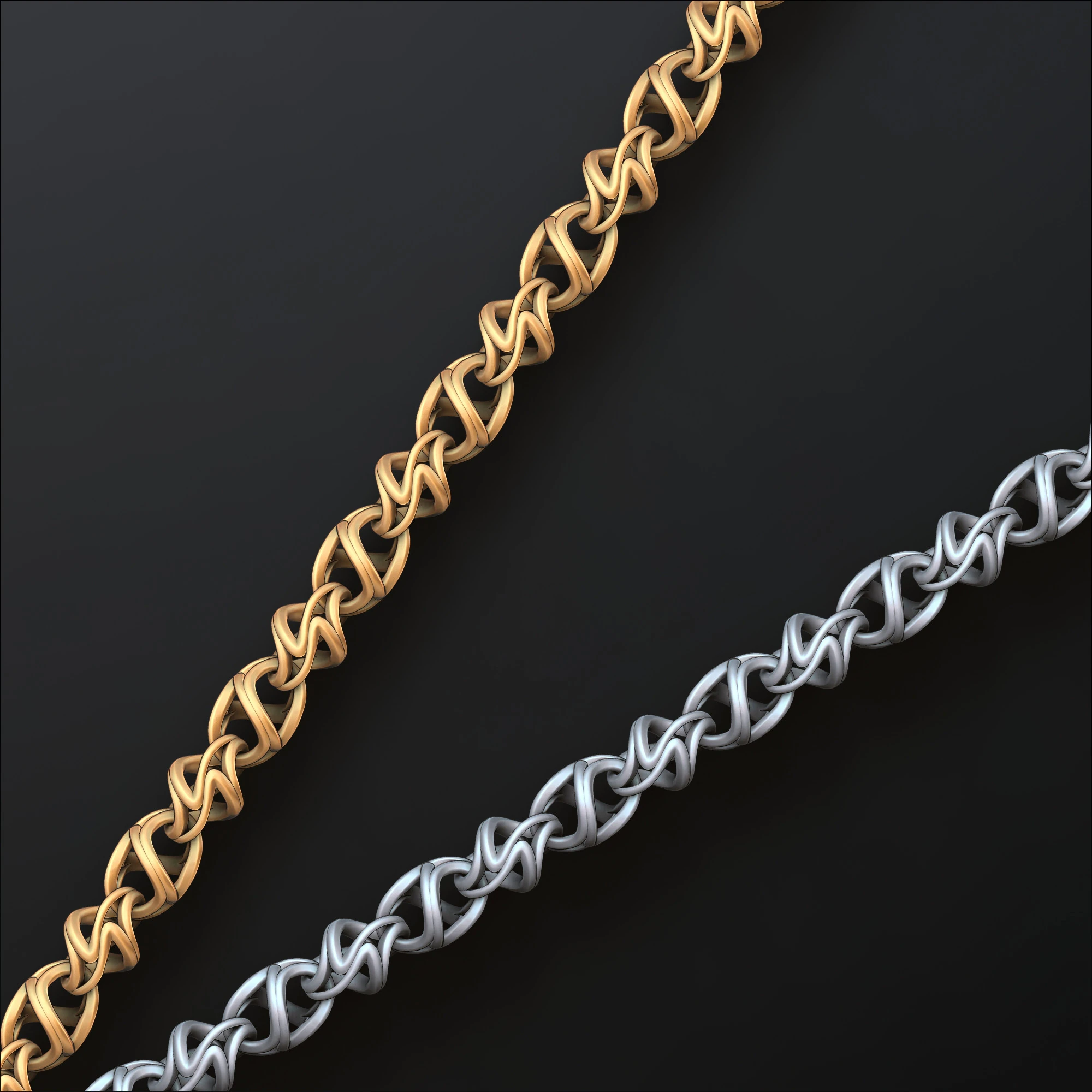 Modelo de impress&atilde;o 3D Twisted Abstract Chain V2 Modelo de Impressão 3D .c4d .max .obj .3ds .fbx .stl .blend 