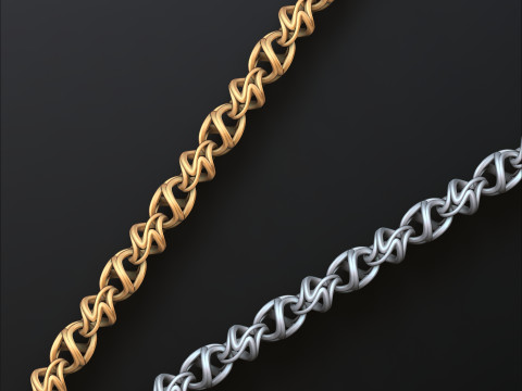 Twisted Abstract Chain V2 3D print model 3D Принт Модель