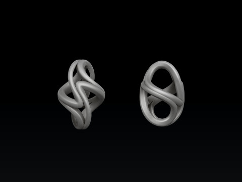 Twisted Abstract Chain V2 3D print model 3Dプリントモデル