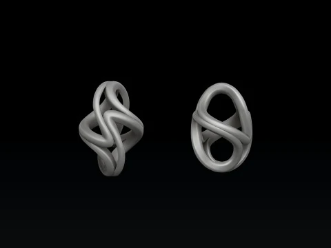 Modelo de impress&atilde;o 3D Twisted Abstract Chain V2 Modelo de Impressão 3D