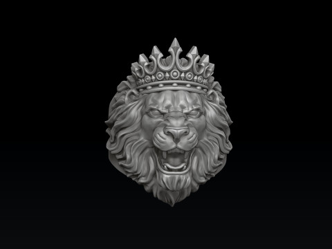 Lion With Crown Ring 3D print model 3Dプリントモデル