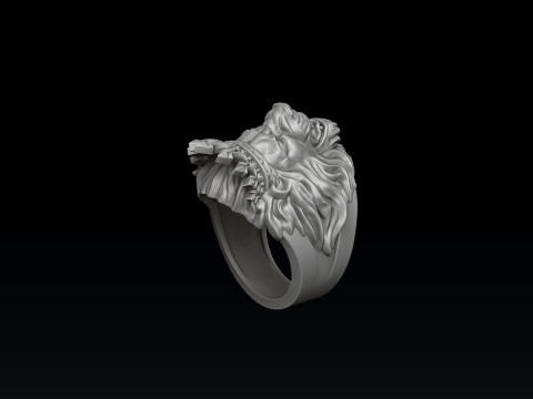 Lion With Crown Ring 3D print model 3Dプリントモデル