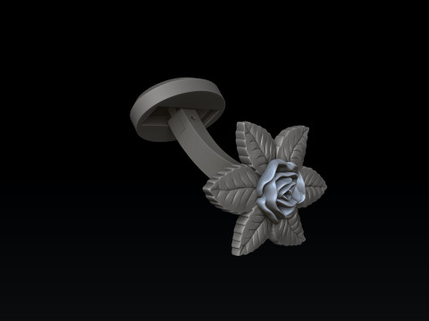 Rose Cufflinks 3D print model 3Dプリントモデル