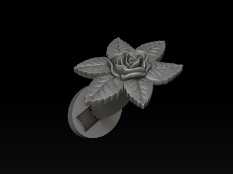 Rose Cufflinks 3D print model 3Dプリントモデル