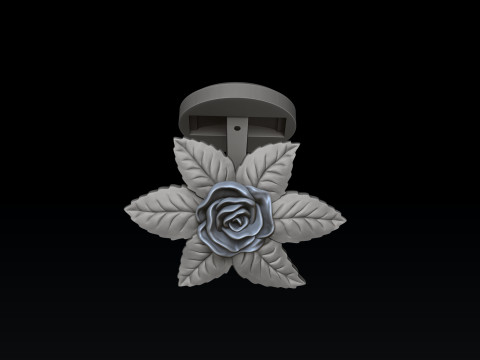 Rose Cufflinks 3D print model 3Dプリントモデル