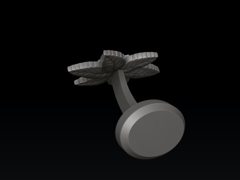 Rose Cufflinks 3D print model 3Dプリントモデル