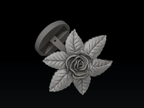 Rose Cufflinks 3D print model 3D Print Model