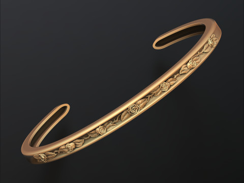 Rose Bracelet 3D print model Modèles 3D en vedette