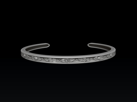 Rose Bracelet 3D print model 3Dプリントモデル