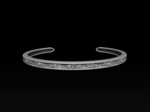 गुलाब कंगन 3डी प्रिंट मॉडल 3D प्रिंट मॉडल