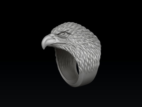 Eagle Head Ring 3D print model 3D Print Model