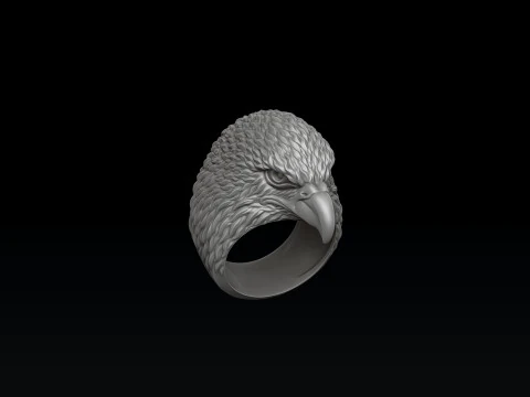 Eagle Head Ring 3D print model 3D Print Model