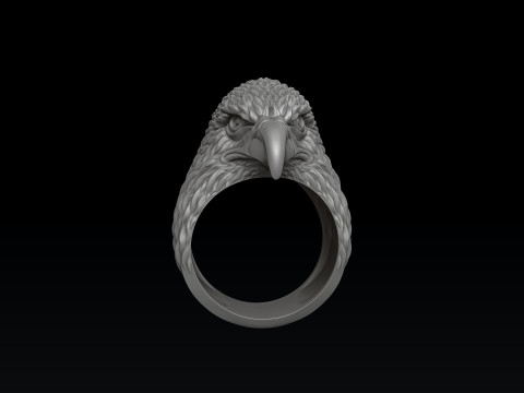 Eagle Head Ring 3D print model 3D Print Model