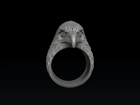Eagle Head Ring 3D print model 3D Print Model