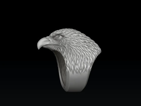 Eagle Head Ring 3D print model 3D Print Model