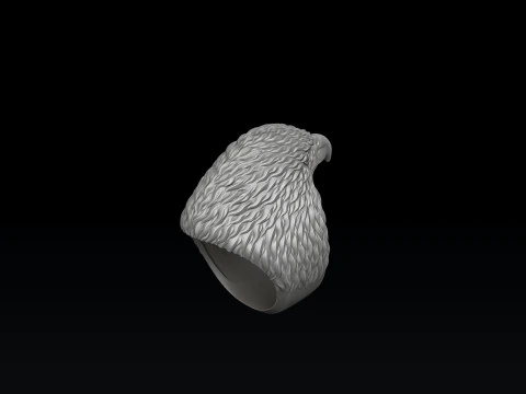 Eagle Head Ring 3D print model 3D Print Model