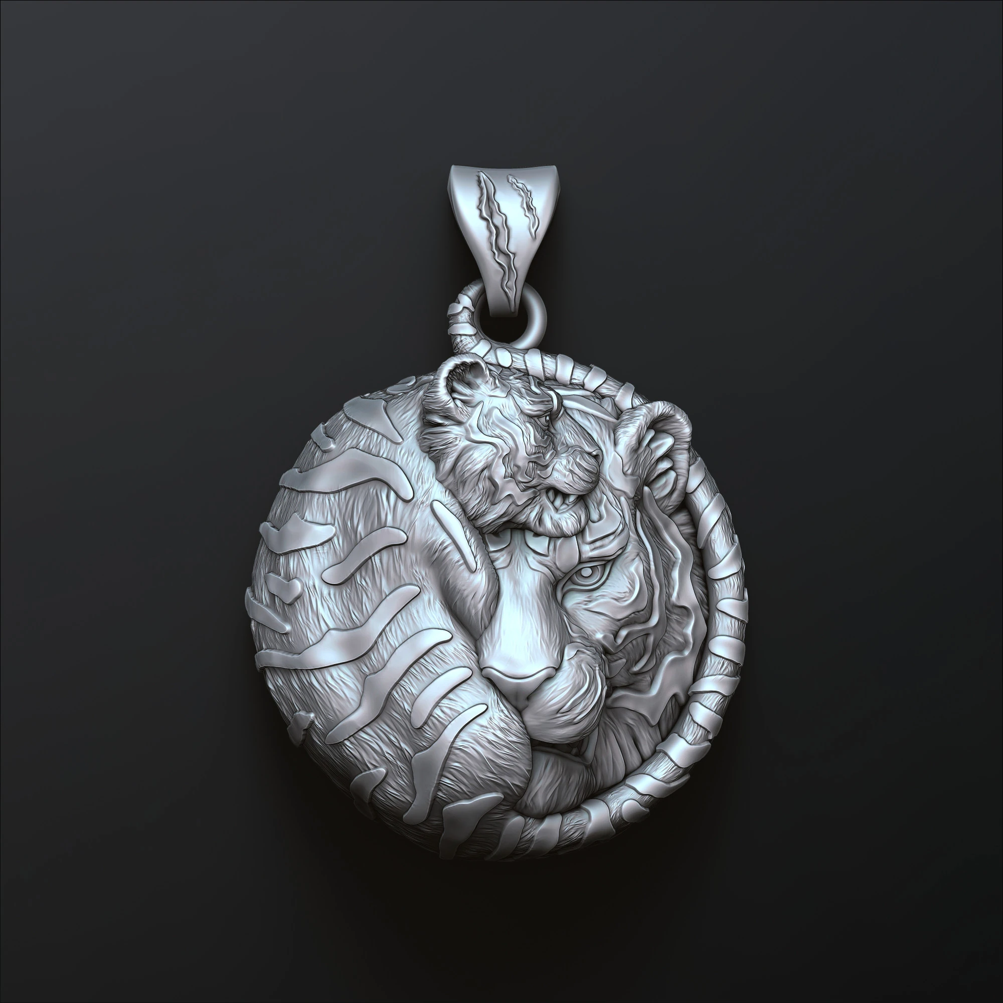 Tigers Pendant 3D print model 3D Print Model .c4d .max .obj .3ds .fbx .stl .blend 
