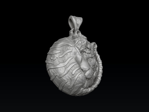 Tigers Pendant 3D print model 3Dプリントモデル