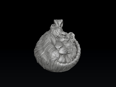 Tigers Pendant 3D print model 3Dプリントモデル