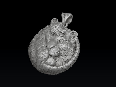 Tigers Pendant 3D print model 3Dプリントモデル
