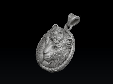 Tigers Pendant 3D print model 3Dプリントモデル