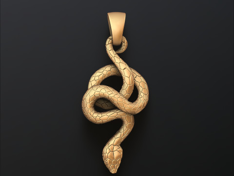Snake Pendant V2 3D print model 3Dプリントモデル
