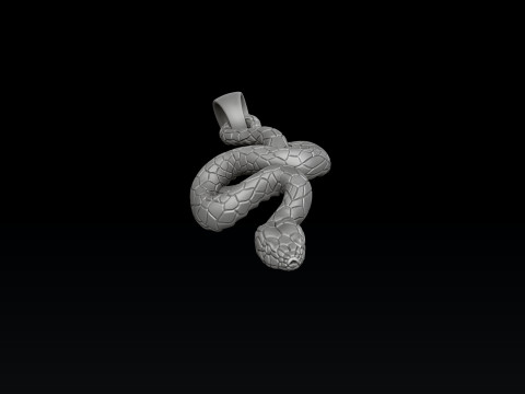 Snake Pendant V2 3D print model 3D 打印模型