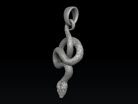Snake Pendant V2 3D print model 3D Print Model