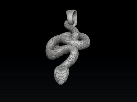 Snake Pendant V2 3D print model 3D 打印模型
