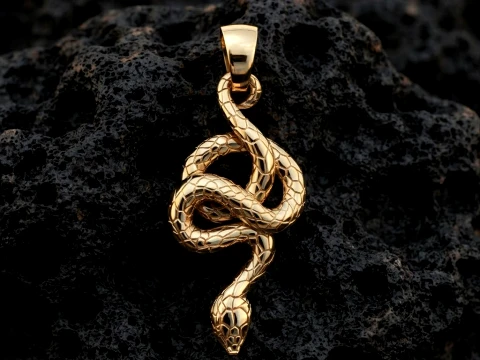 Snake Pendant V2 3D print model 3D Print Model