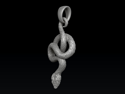 Snake Ring Pendant V2 Collection Set 3D print model 3Dプリントモデル