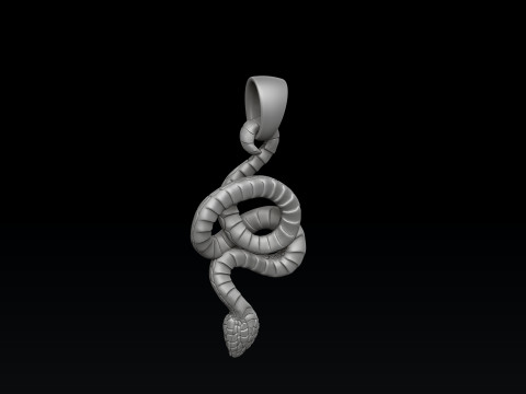 Snake Ring Pendant V2 Collection Set 3D print model 3Dプリントモデル