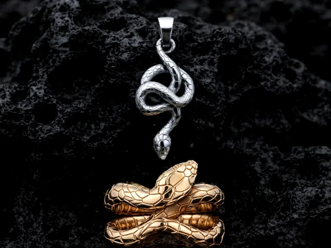 Koleksi Liontin Cincin Ular V2 Model cetak 3D Model Cetak 3D