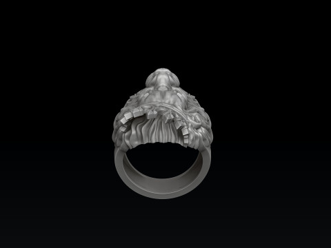 Lion With Crown V2 Ring 3D print model 3D Принт Модель