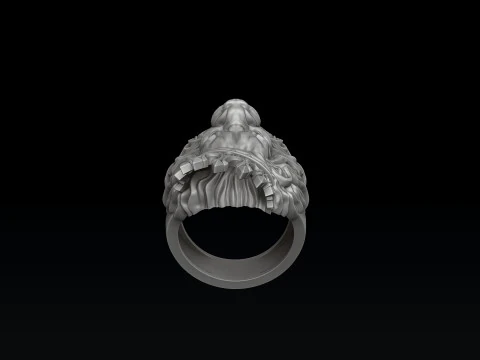 Modello di stampa 3D Lion With Crown V2 Ring Modello di stampa 3D