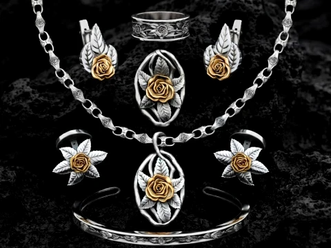 Rose sieradencollectie 3D printmodel