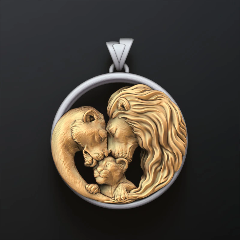Модель Lions Family Pendant 3D print 3D Принт Модель .c4d .max .obj .3ds .fbx .stl .blend 