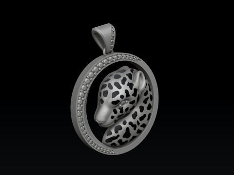 Pantere Pendant With Gems And Enamel 3D print model 3Dプリントモデル