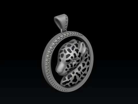 Pantere Pendant With Gems And Enamel 3D print model 3D Print Model
