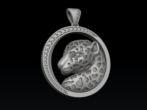Pantere Pendant With Gems And Enamel 3D print model 3Dプリントモデル