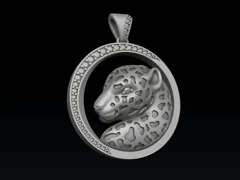 Pantere Pendant With Gems And Enamel 3D print model 3D Print Model
