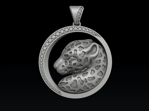 Pantere Pendant With Gems And Enamel 3D print model 3D Print Model