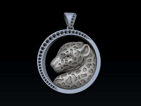 Pantere Pendant With Gems And Enamel 3D print model 3Dプリントモデル