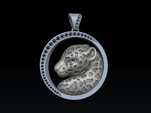 Pantere Pendant With Gems And Enamel 3D print model 3D Print Model