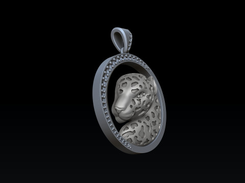 Pantere Pendant With Gems And Enamel 3D print model 3Dプリントモデル
