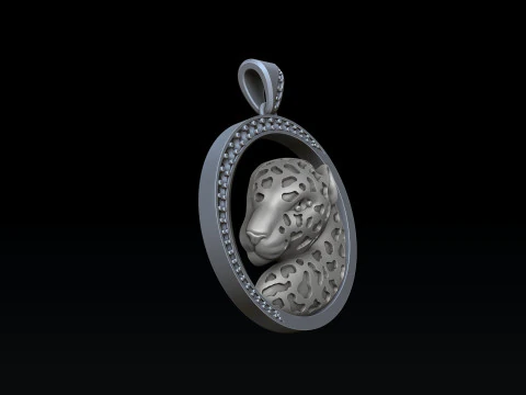 Pantere Pendant With Gems And Enamel 3D print model 3D Print Model