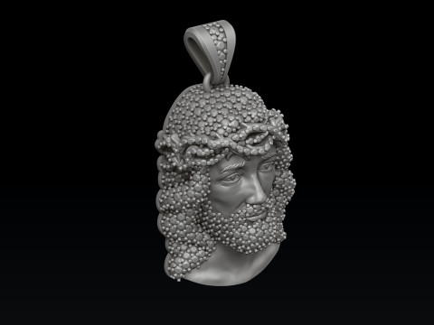 Jesus Pendant With Gems 3D print model 3Dプリントモデル