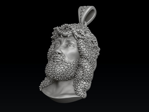 Jesus Pendant With Gems 3D print model 3Dプリントモデル