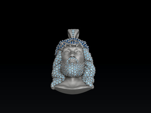 Jesus Pendant With Gems 3D print model 3Dプリントモデル