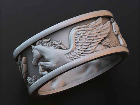 Pegasus Ring 3D print model Modello di stampa 3D